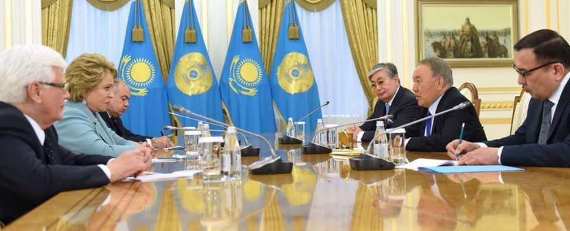 Н. Назарбаев вручил Орден «Достык» II степени В. Матвиенко