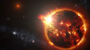 Астрономы увидели гигантскую вспышку на маленькой звезде