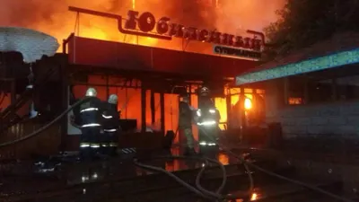 В Алматы сгорел «Юбилейный»